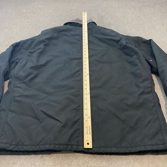 vtg Carhartt Traditional Jacket Chore Coat Mens 2XL Black Quilted USA Distressed - Picture 15 of 16